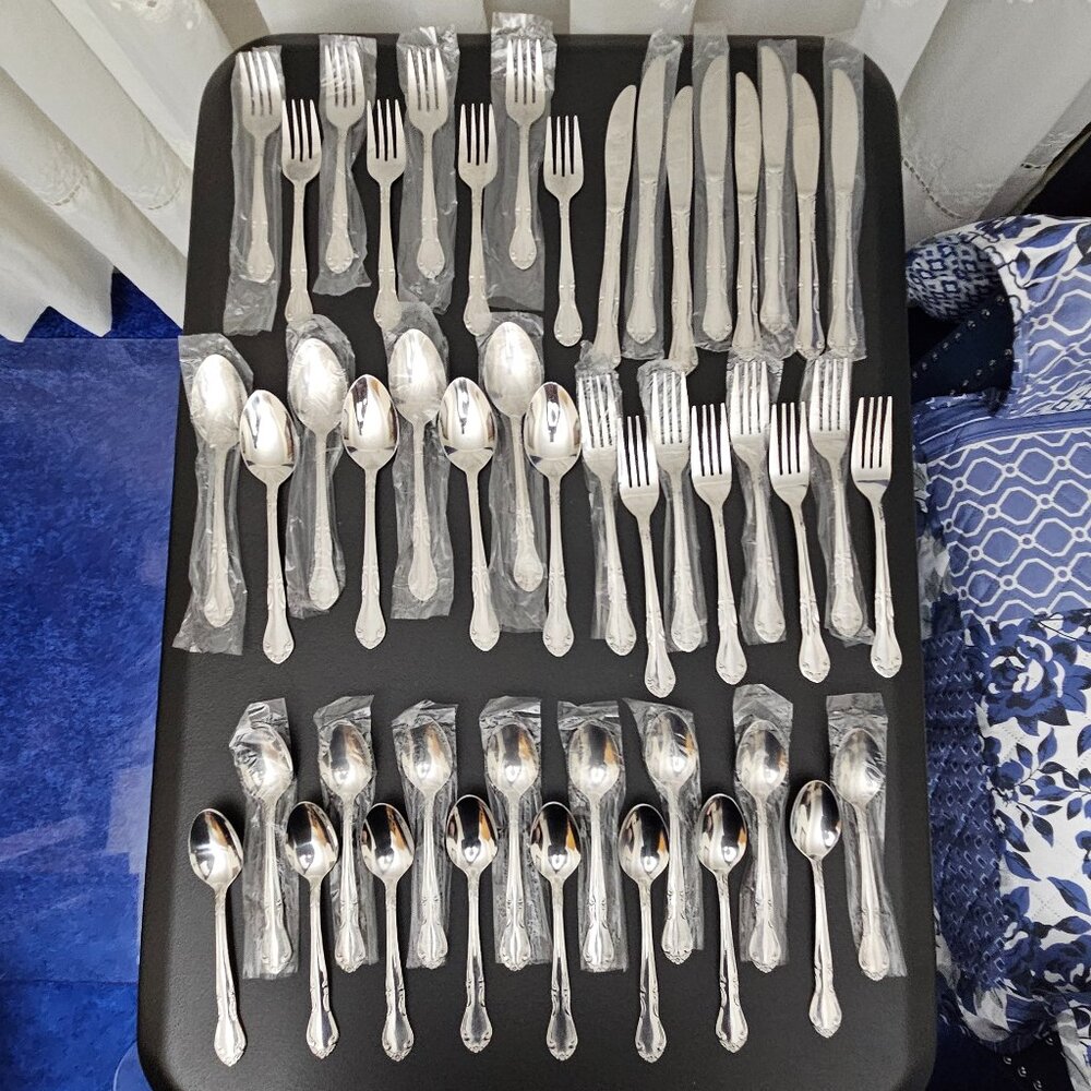 Stainless Steel Korea Flatware - 48 pcs. NWOT (Vintage 1970's)